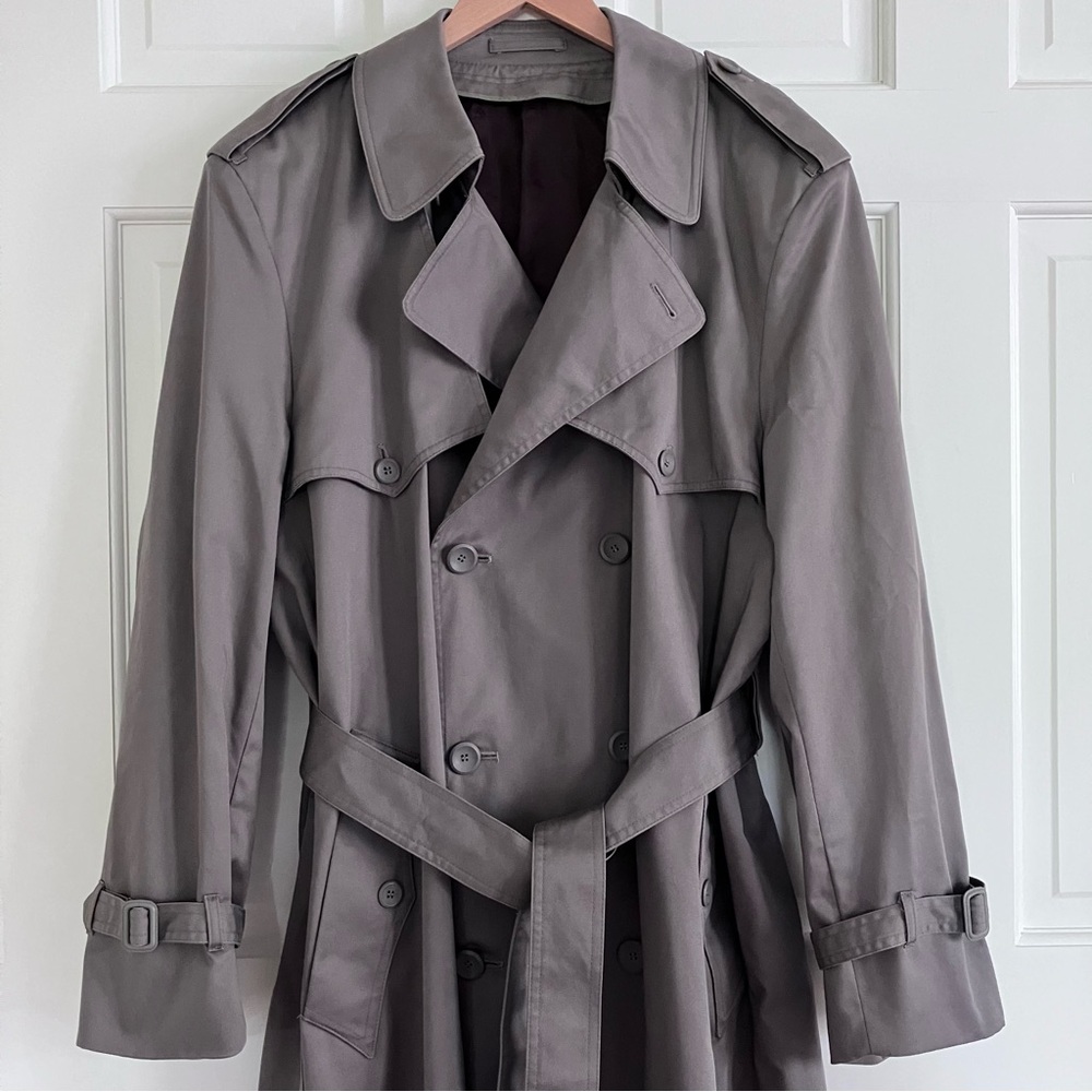 London Fog Men's Towne Trench Coat with Removable Winter Fleece Liner 44 Long